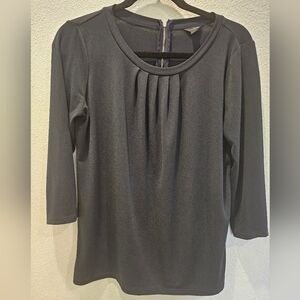 Ann Taylor Women’s Size M Navy Pleated Front Blouse